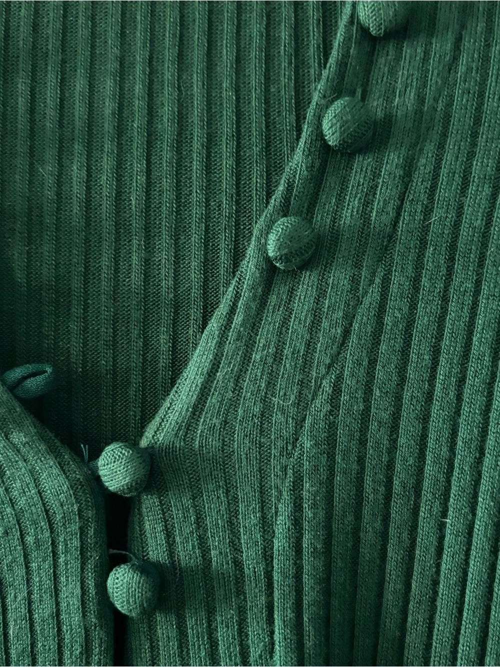 Reformation Emerald Ribbed Button-Front Cardigan - Picture 3 of 5